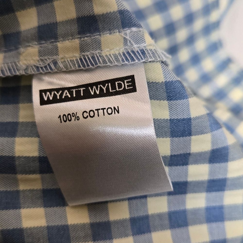 WYATT WYLDE Chime blue gingham plaid tiered ruffle kawaii swing‎ dress L - Picture 8 of 12